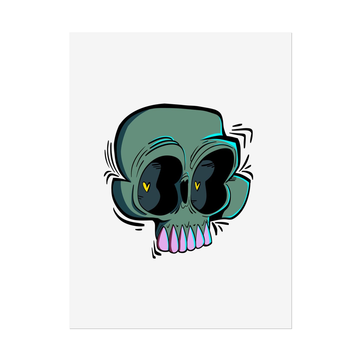 Hearty Green Skull - Print