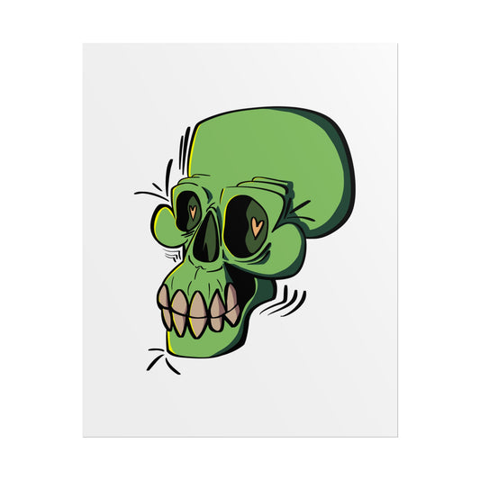 Green Full Skull - Print