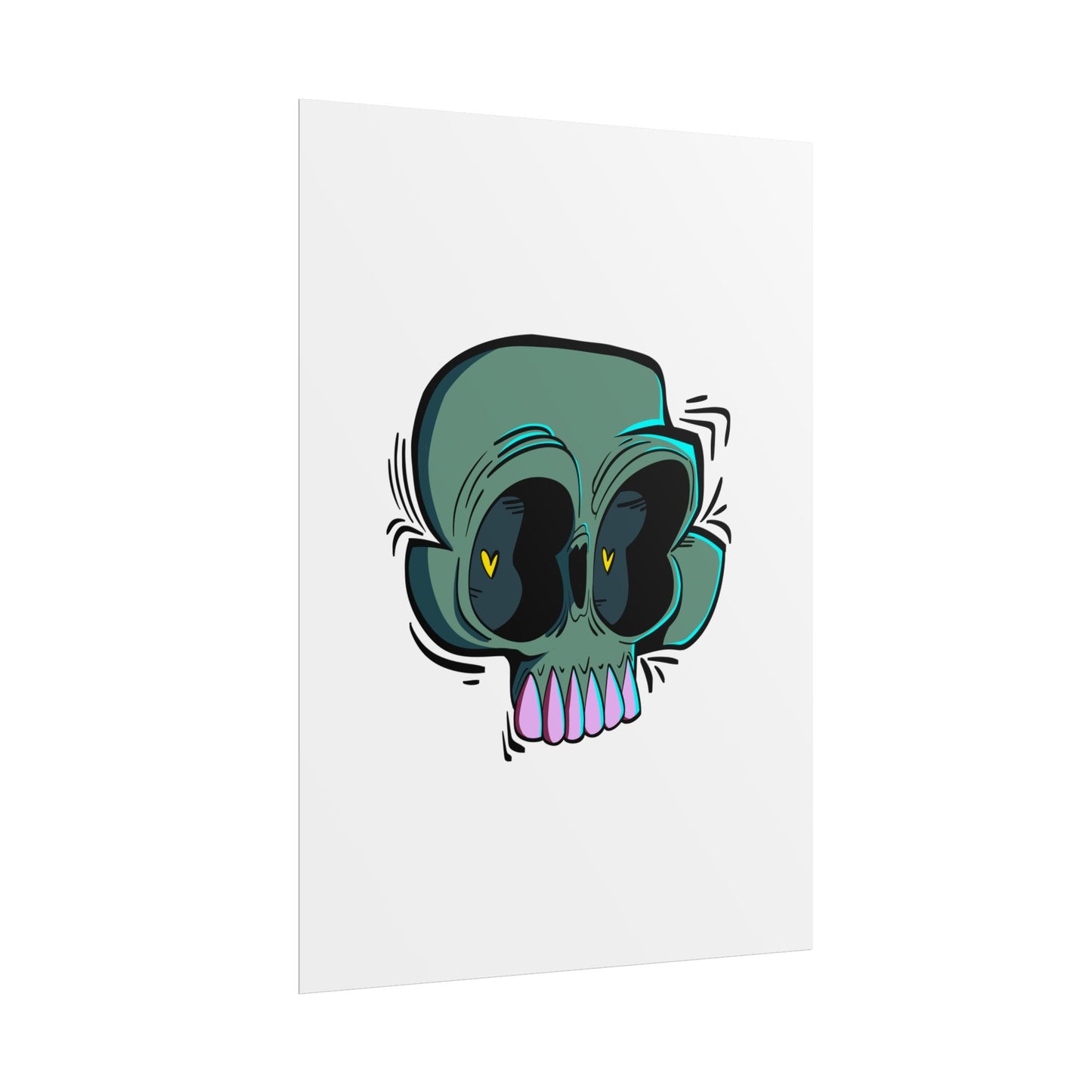 Hearty Green Skull - Print